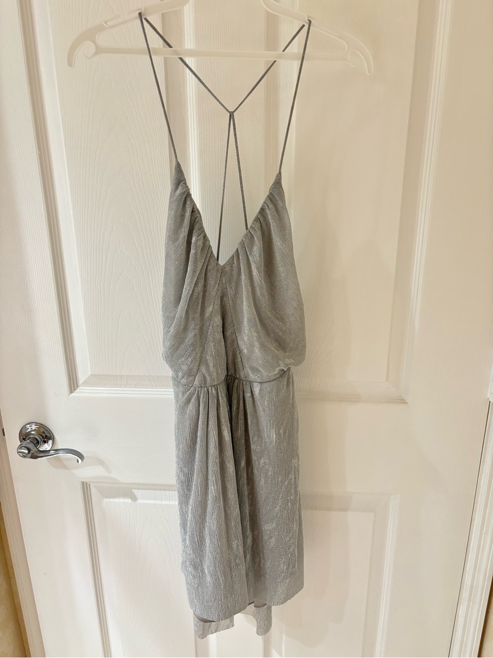 IRO Silver Backless Spaghetti-Strap Dress